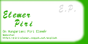 elemer piri business card